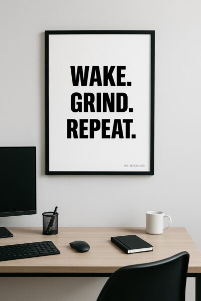 WAKE GRIND REPEAT - Motivationsposter mit Rahmen | 365 – Bild 2